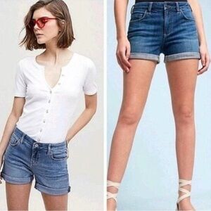 Pilcro by Anthropologie “Stet” Roll Up Shorts | Light Blue Denim | Sz:27